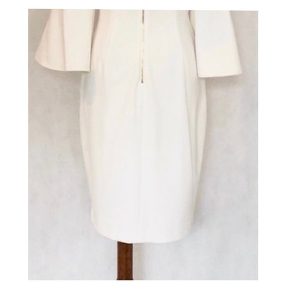 Calvin Klein Bell Sleeve Ivory Sheath Dress - Picture 7 of 10